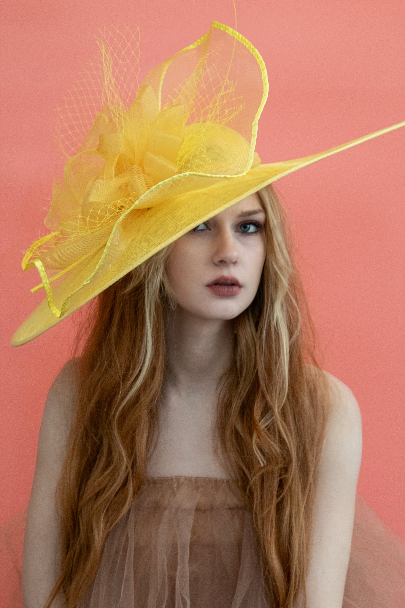 Large Statement Yellow Hatinator Fascinator