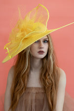 Large Statement Yellow Hatinator Fascinator