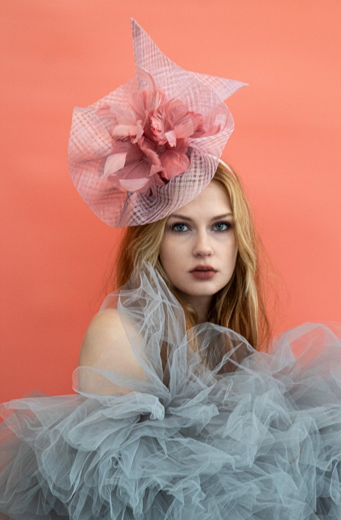 Pink Swirl Brimmed Fascinator