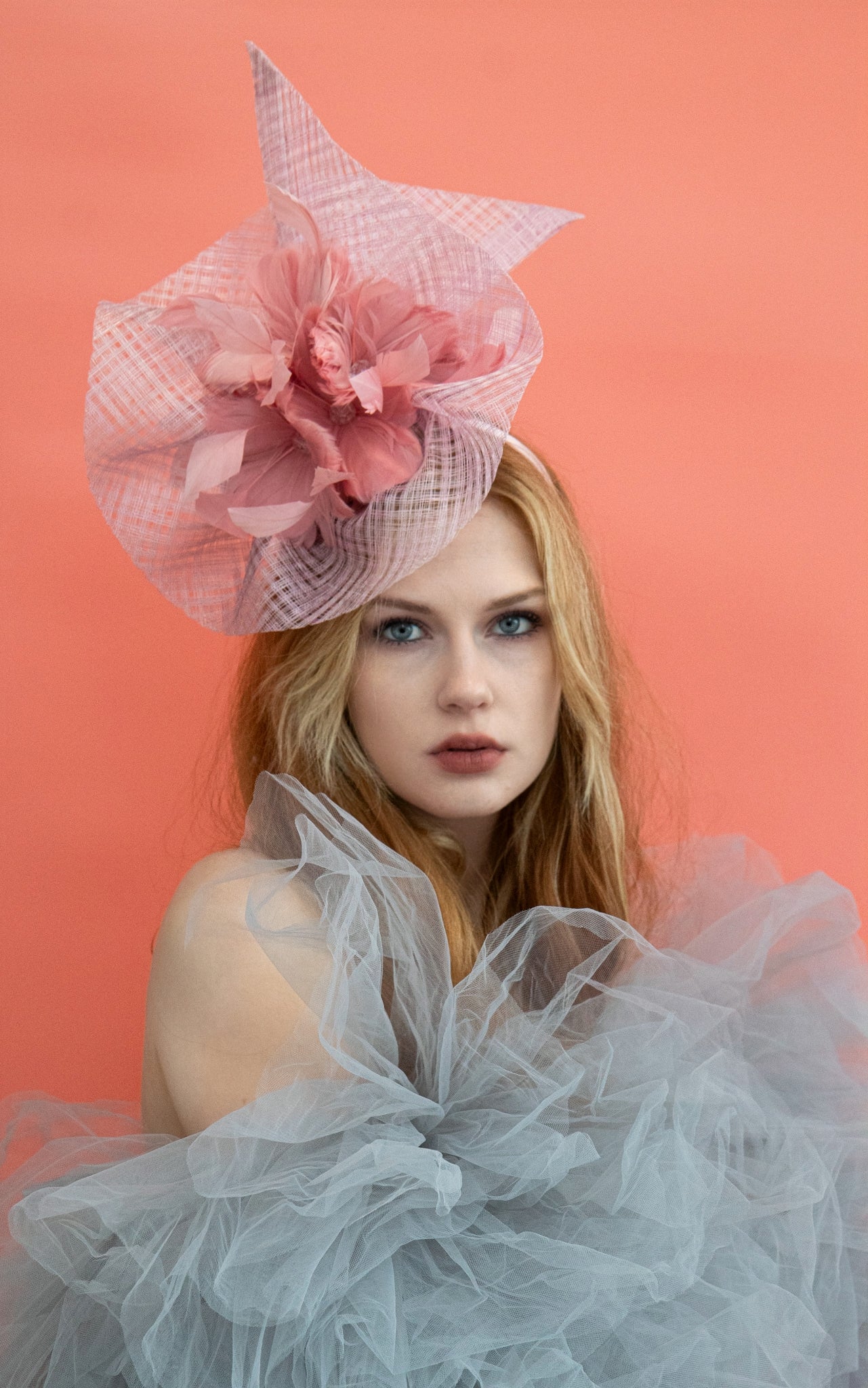 Pink Swirl Brimmed Fascinator