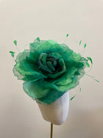 Emerald Green Statement Flower Headpiece / Fascinator