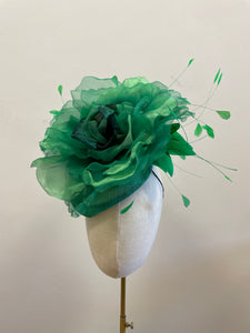 Emerald Green Statement Flower Headpiece / Fascinator