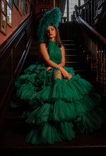 ROBYN - Jade Large Ostrich Feather Saucer Hatinator / Fascinator