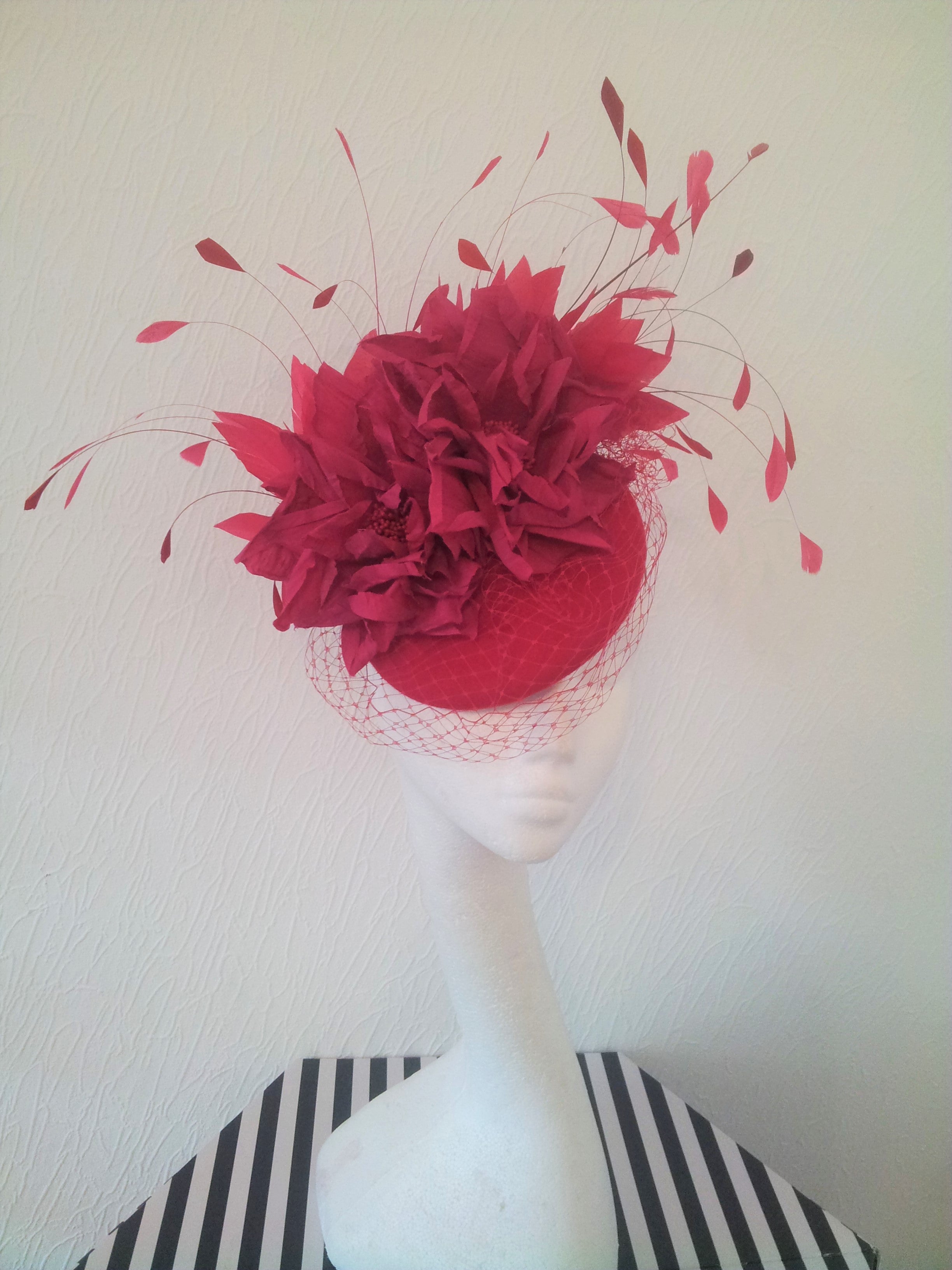 Red and Pink Fascinator