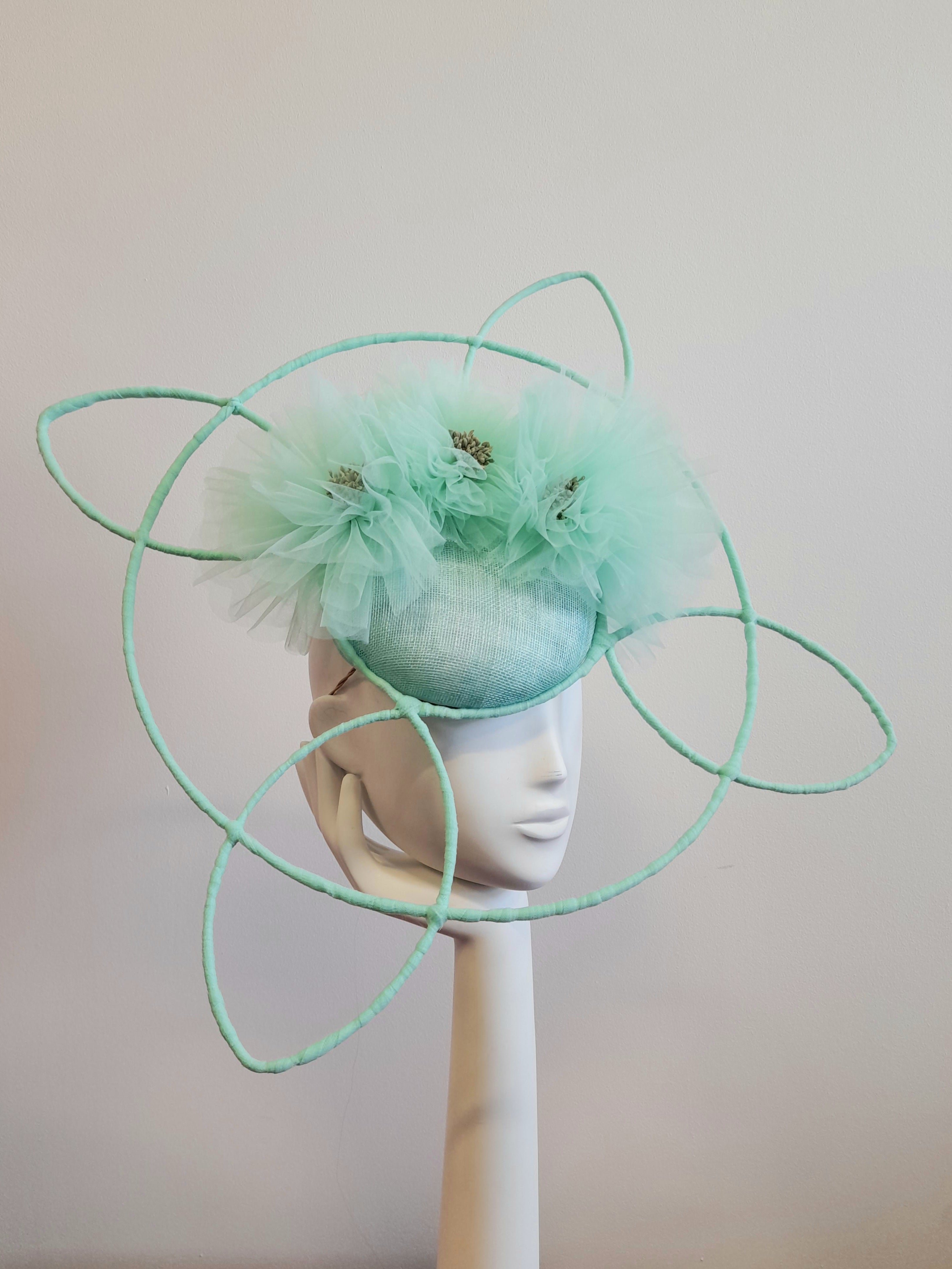 Mint Green Tulle Abstract Headpiece / Fascinator