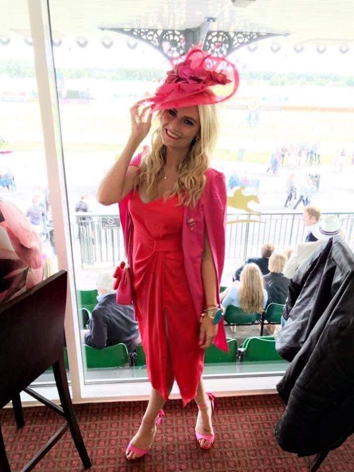 MARINA Pink and Red Hatinator/Fascinator - Main Image