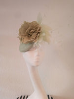 Mint Green Floral Feathered Button Fascinator
