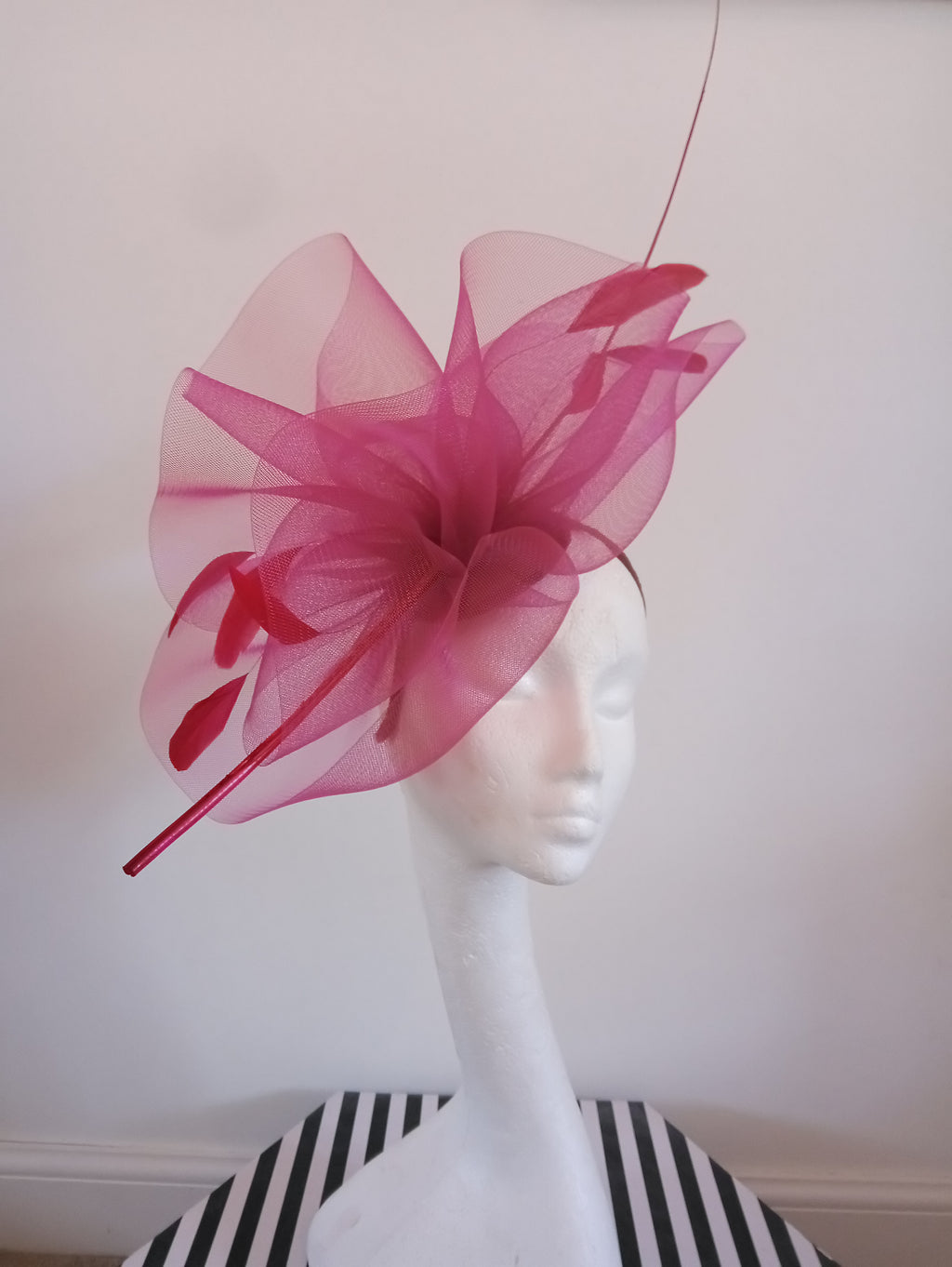 Fuchsia / Geisha Pink Crinoline Fascinator