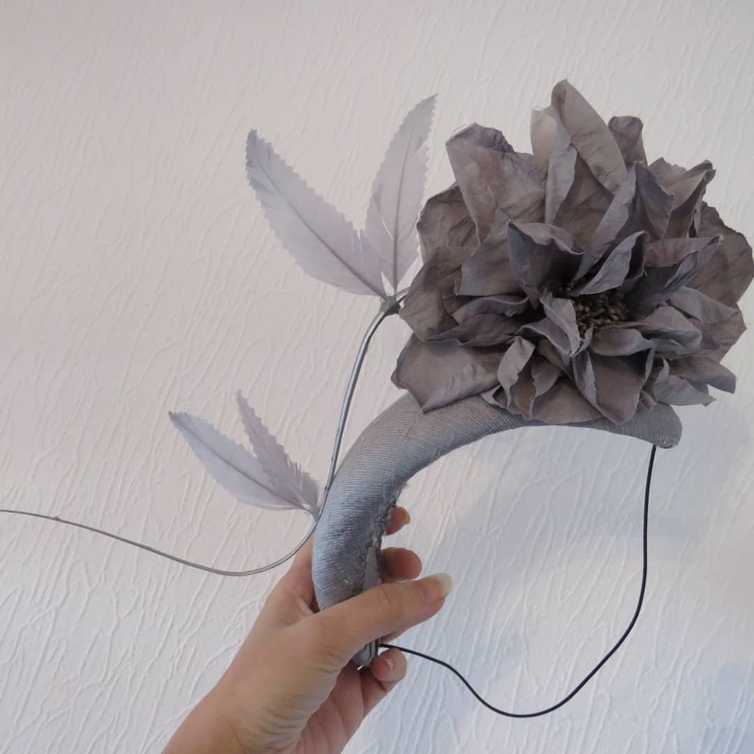 Grey/Silver Stemmed Flower Bandeau Fascinator