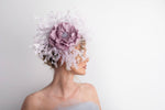 Lilac Silk Flower Feathered Fascinator